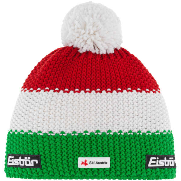 Bonnet ski EISBÄR STAR POMPON MÜ SKA GREEN/WHITE/RED