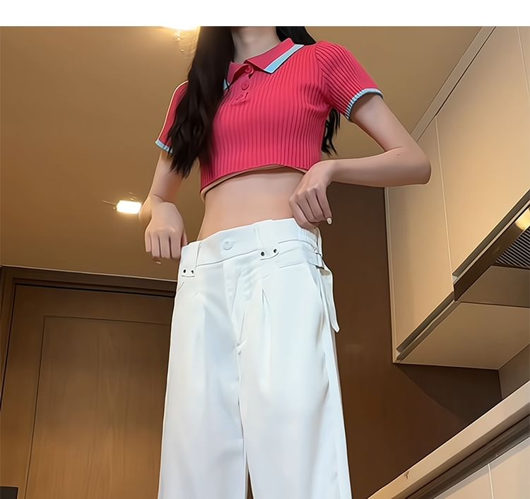 Bay Go Mall - Elastische taille, effen, losse pasvorm, pantalon