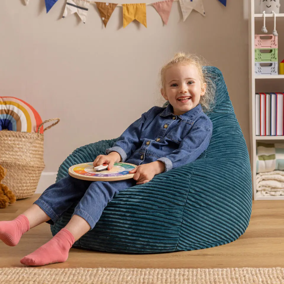 icon Kinderzitzakken Dalton - Corduroy Zitzak - Blauwgroen