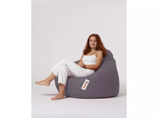 Pouf poire gris fumé Premium XXL