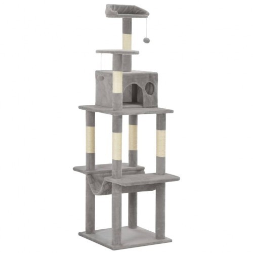 Arranhador para gatos com corda de sisal, cinza