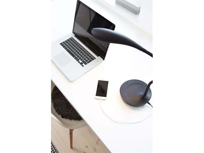 Markslöjd Schreibtischleuchte SWAN USB Schwarz Tischleuchte (Schwarz)