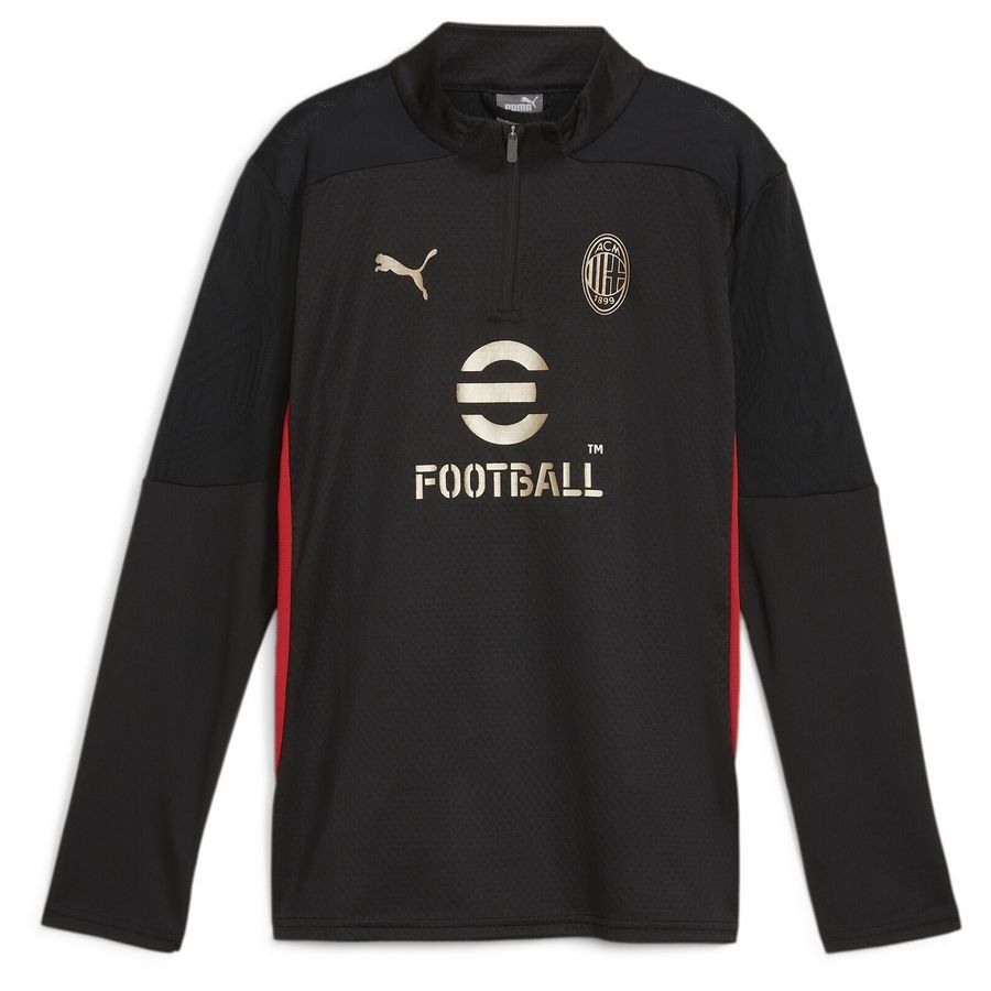 Milan AC Maillot d'Entraînement Fermeture Éclair 1/4 - Noir/For All Time Red Enfant