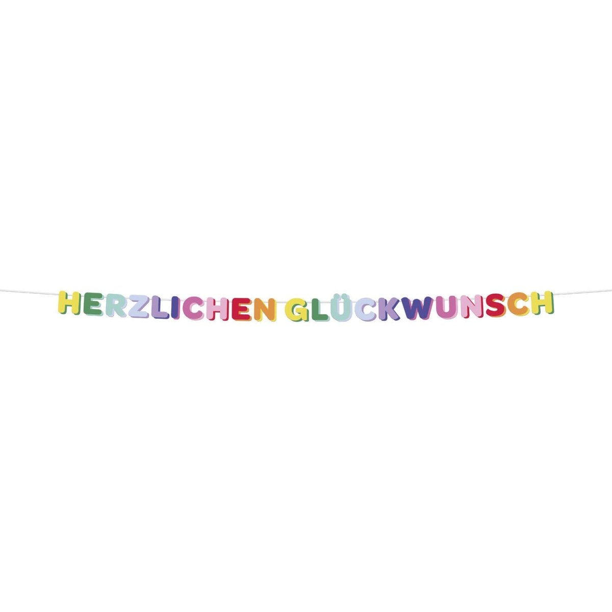 Gekleurde Letterslinger Herzlich Glückwunsch 2,6m