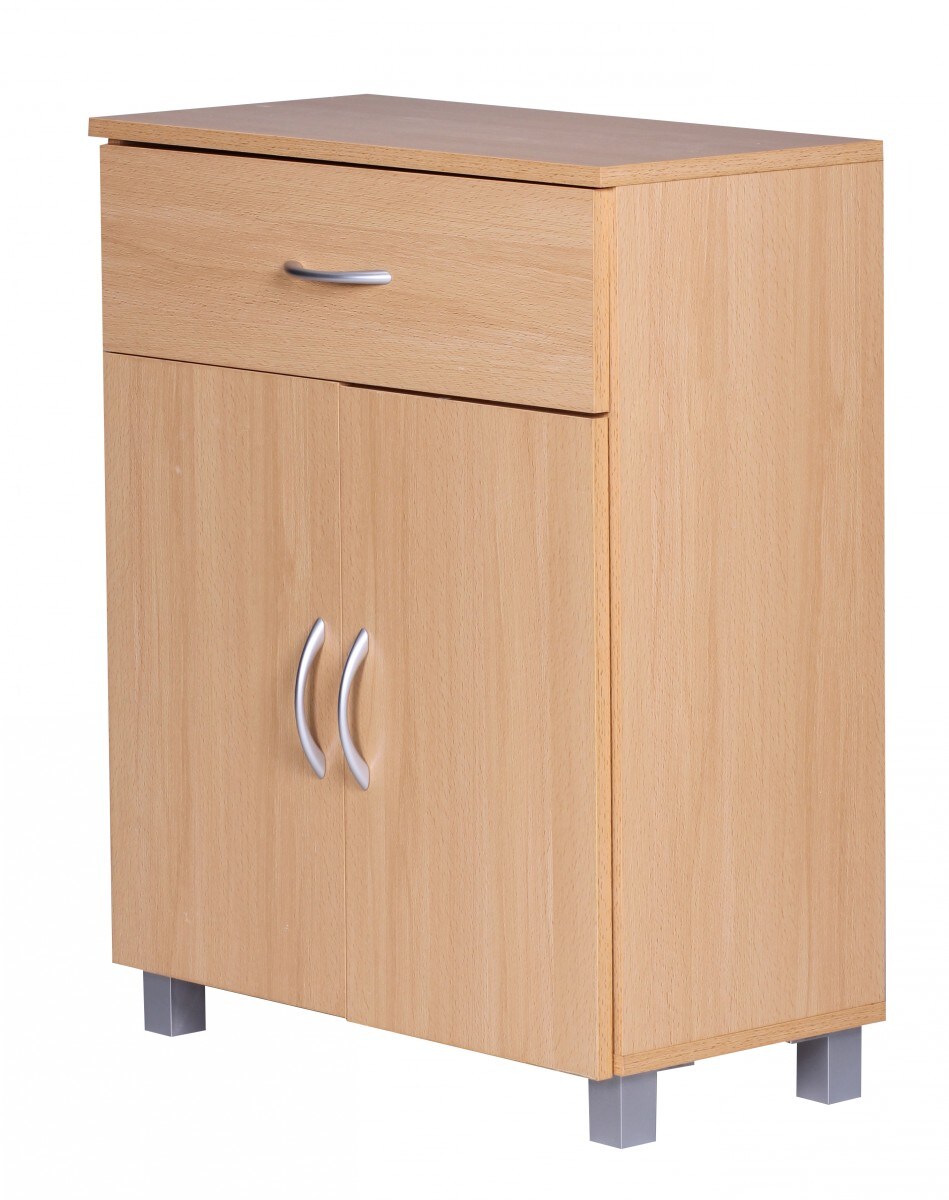 KADIMA DESIGN Sideboard mit 2 Türen und Schublade: Elegantes Design, graue Füße, verstellbarer Einlegeboden, Baumwolltuch-Reinigung