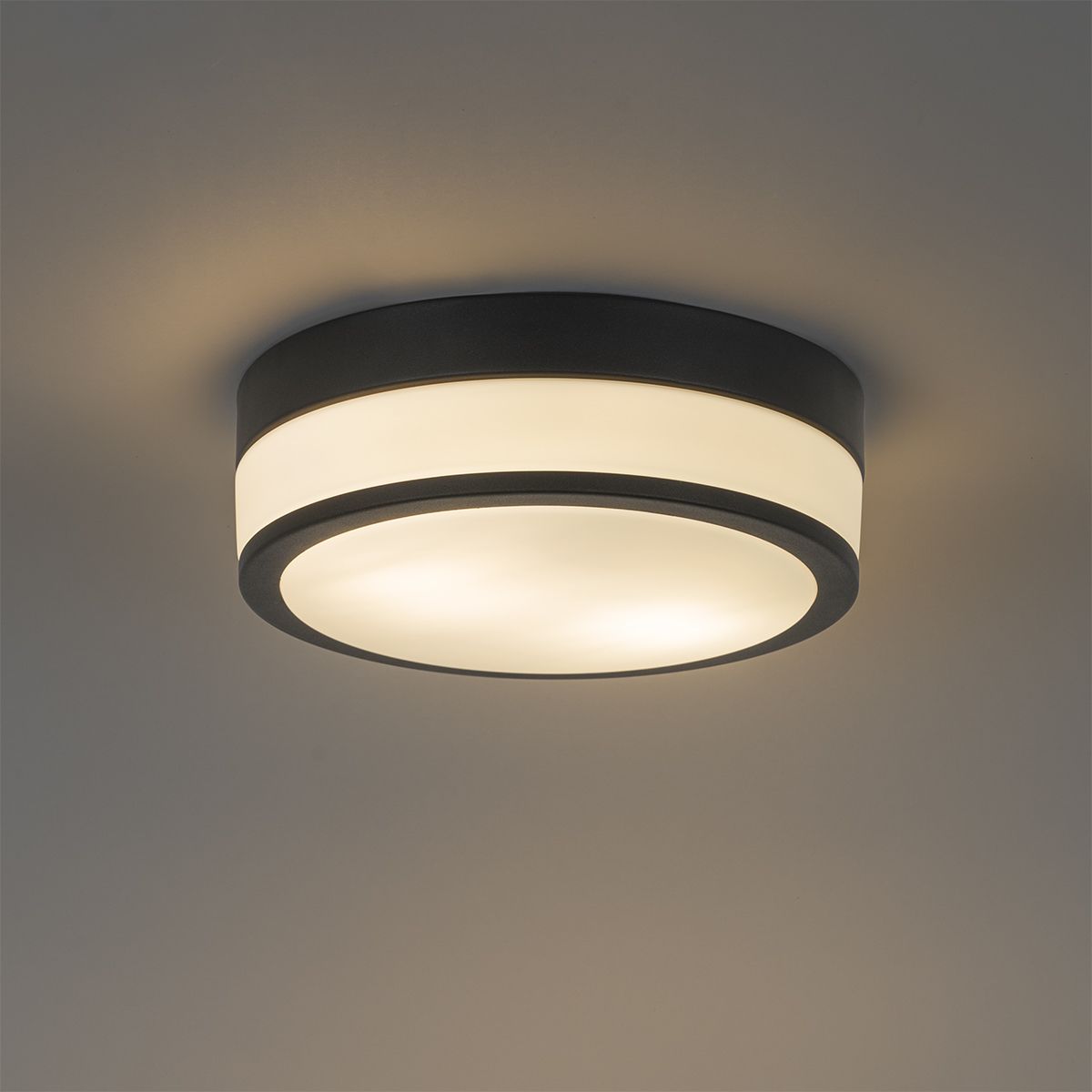Moderne plafondlamp zwart 28 cm IP44  - Flavi