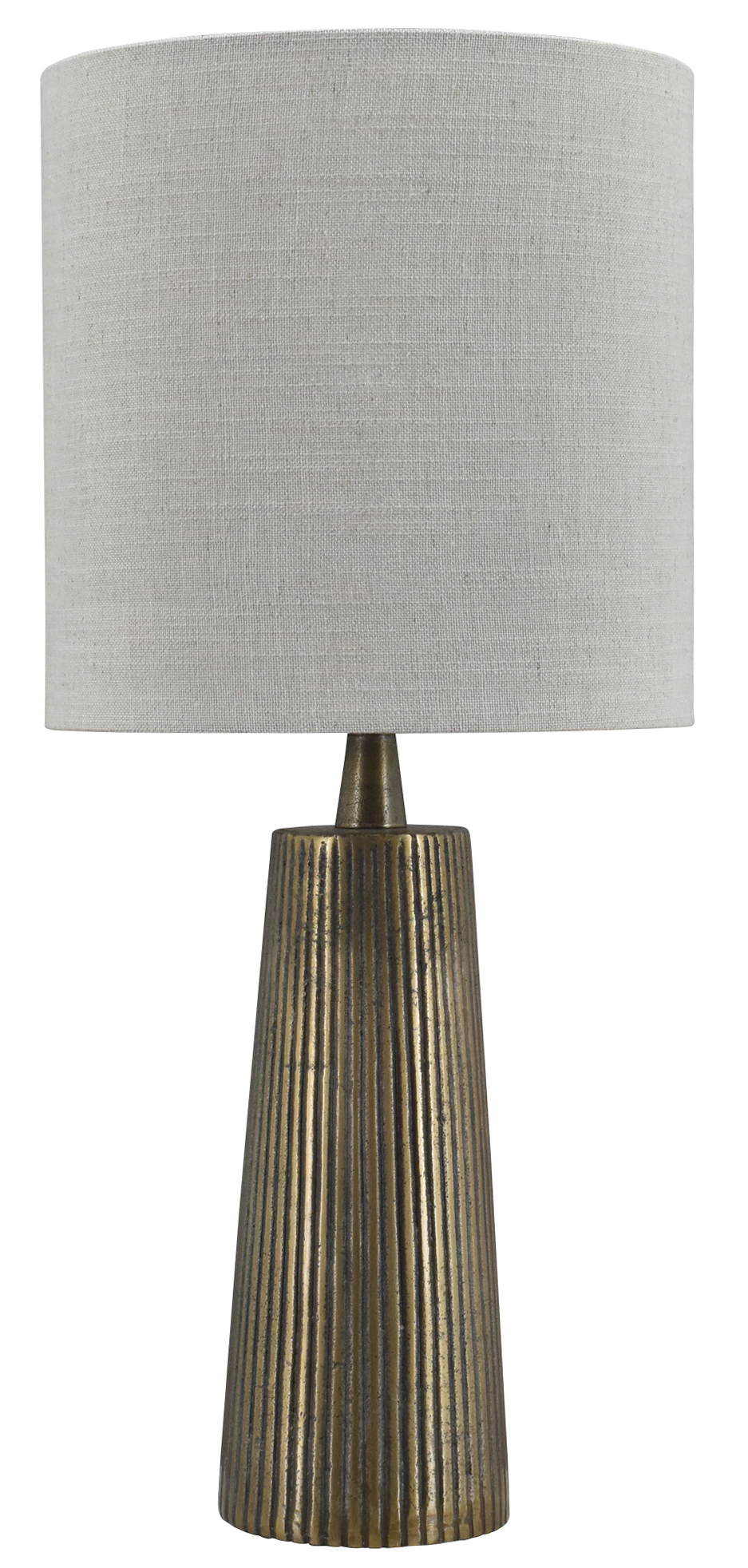 Tafellamp Firenze bronze Large + kap Cilinder 25x25x25cm Oslo linnen naturel
