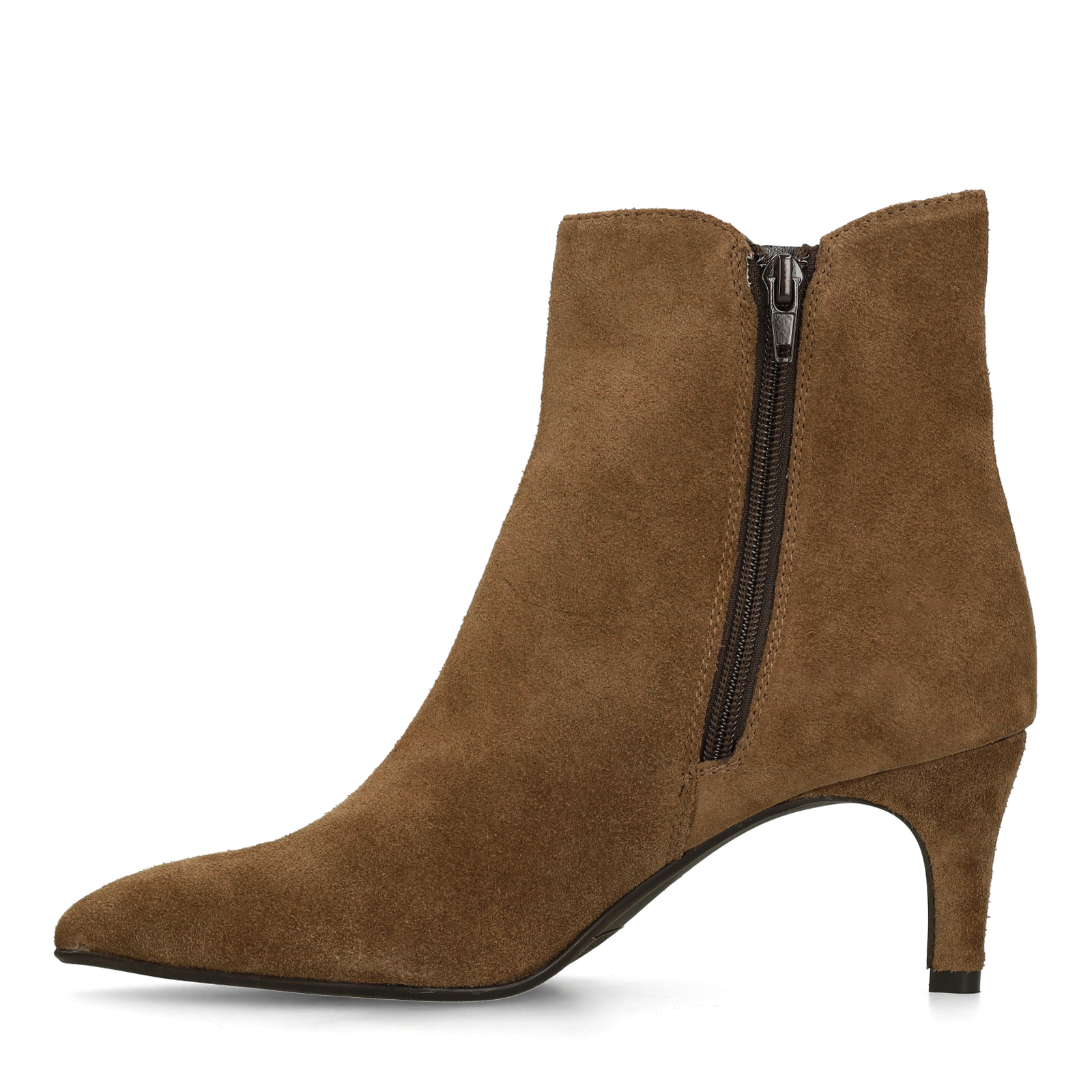 Taupe suède enkellaarsjes