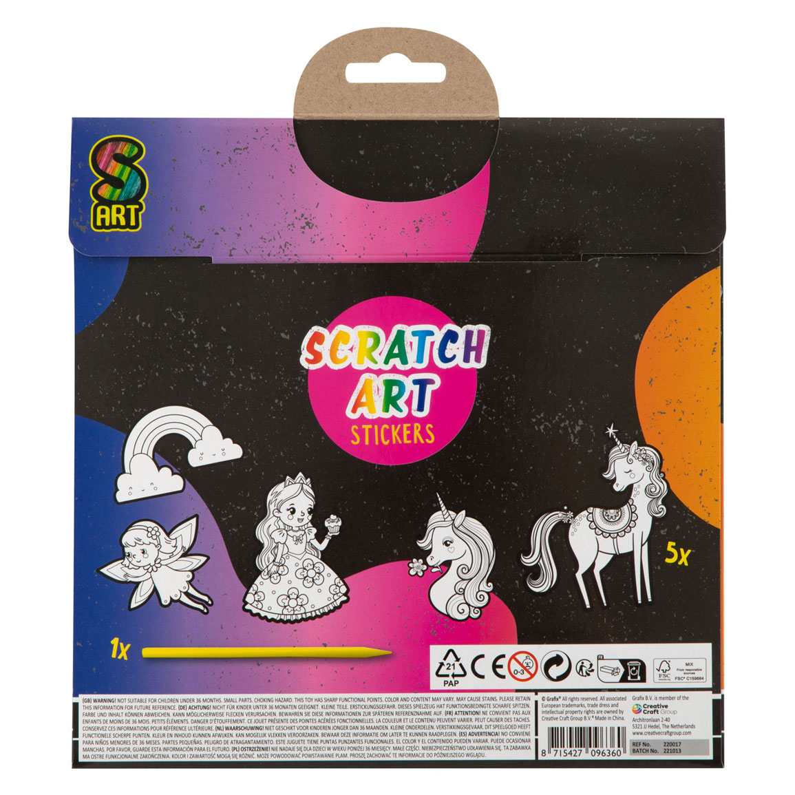 Kraskunst Stickers- Fantasiewereld, 6dlg.