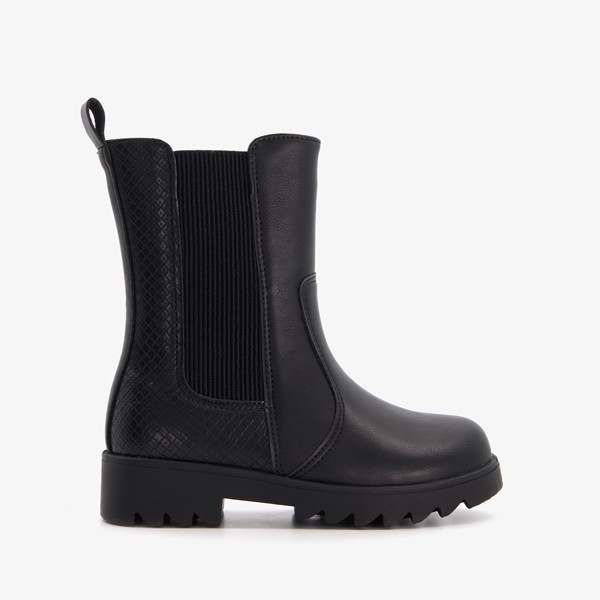 Blue Box meisjes chelsea boots zwart croco print