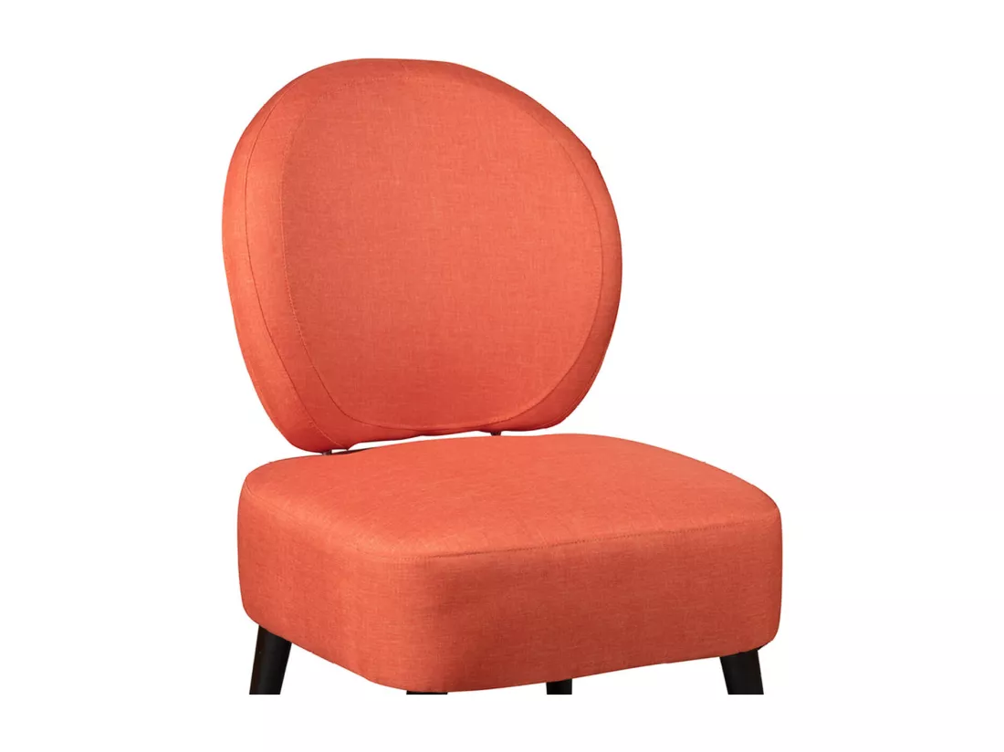 SKALAN - Fauteuil Crapaud Tissu Coloris Corail