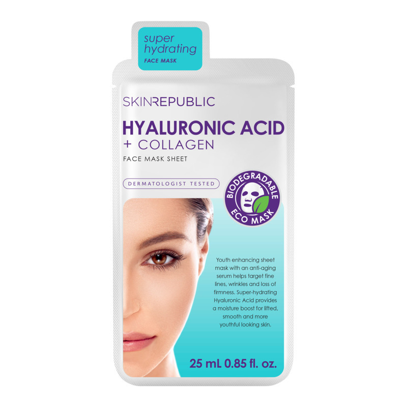 Skin Republic Hyaluronic Acid + Collagen Face Mask<br>25 ml, Mask