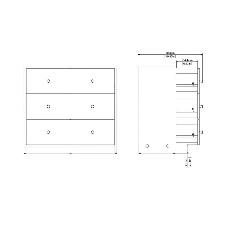 CALICOSY - Ladekast LISE - 68,3x72,4x30,1 cm