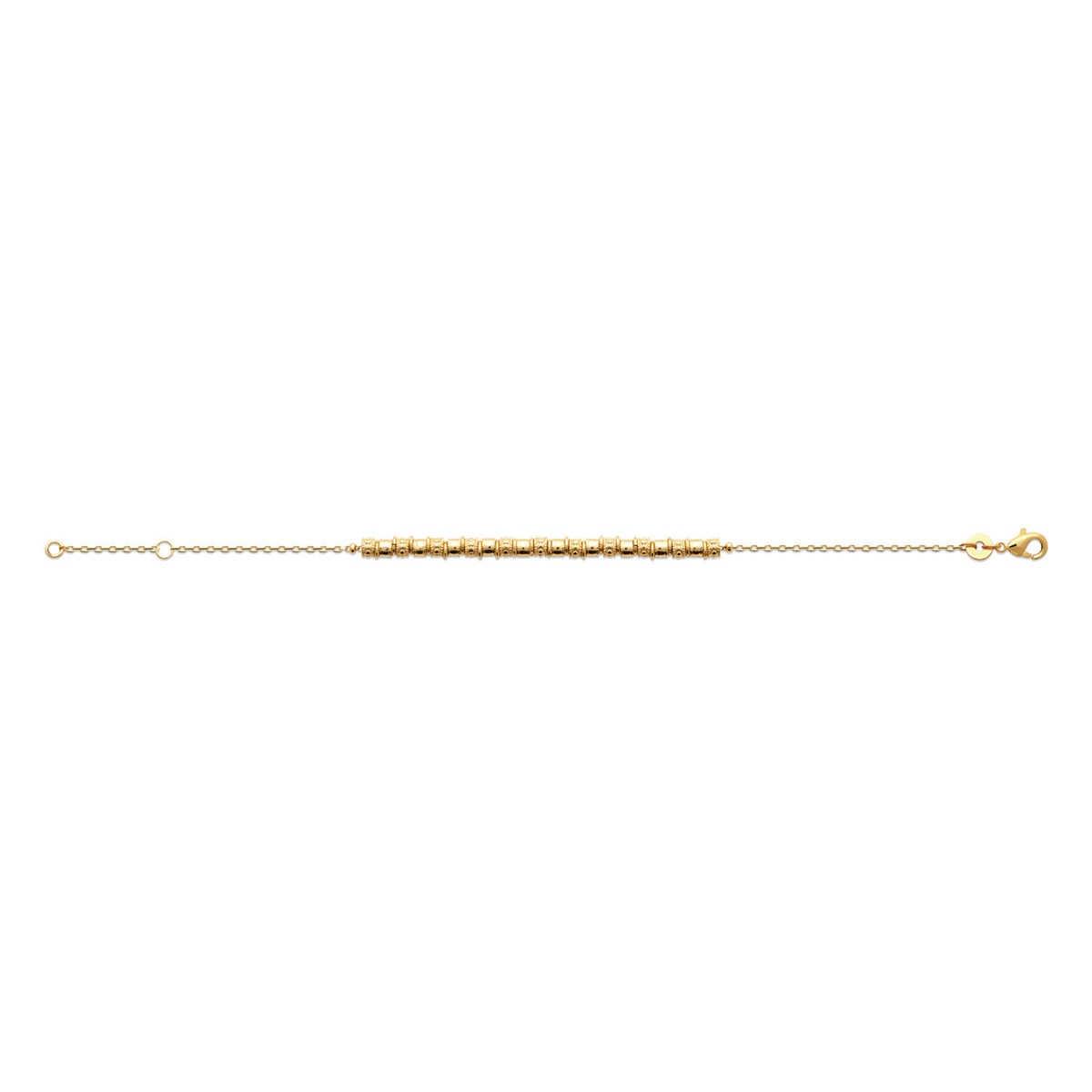 Bracelet Brillaxis perles ouvragées plaqué or