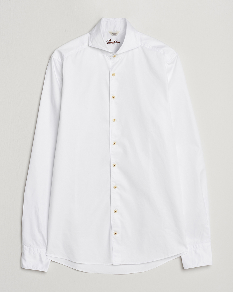 Stenströms Slimline X-Long Sleeve Washed Cotton Shirt White