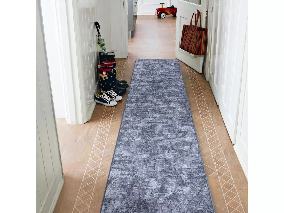 Tapis de couloir SOLID gris 90 BÉTON 110x350 cm