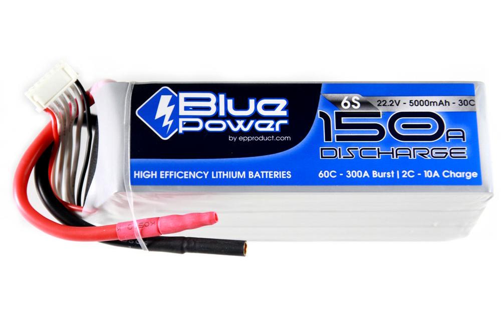 RC-Akku LiPo 5000 mAh 22.2 V 30C BluePower<br>6S LiPo-Akku für Flugmodelle