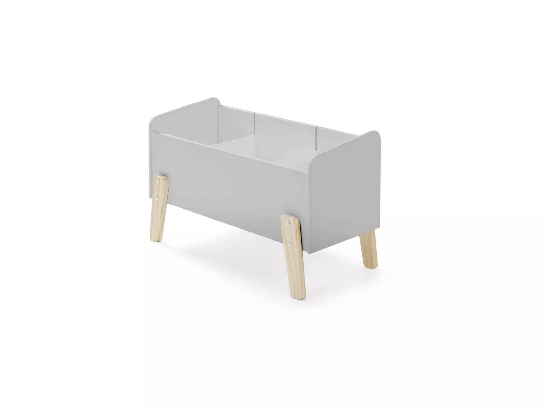 Coffre à jouets 80x39x48 gris en bois CO2012