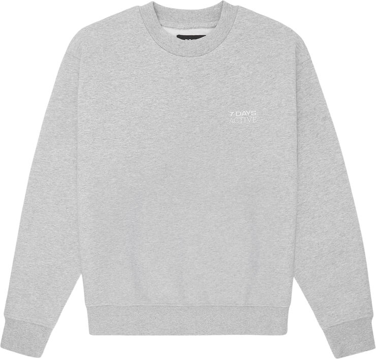7 Days Active Organic Fitted Crewneck 022 heather grey