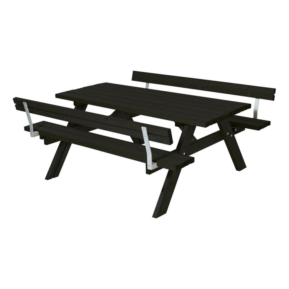 BENKESETT PLUS MED 2 RYGGSTØTTER 177CM SVART