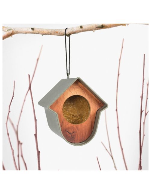 Singing Friend Evie Feeder 100% Recycled - Voersilo - 12.5x13.5x15 cm Groen Bruin