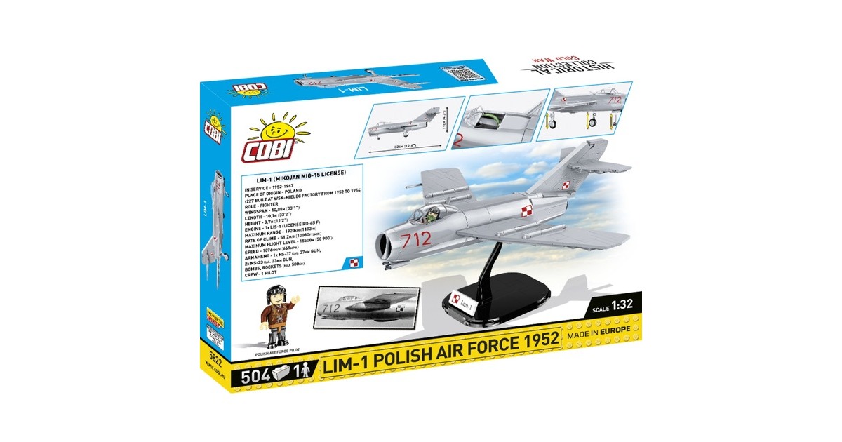 COBIHistorical Collection - Lim-1 Polish Air Force 1952 Constructiespeelgoed  (Schaal 1:32)