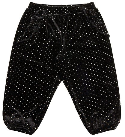 Petit by Sofie Schnoor Velours Hosen - Holly - Schwarz m. Punkte