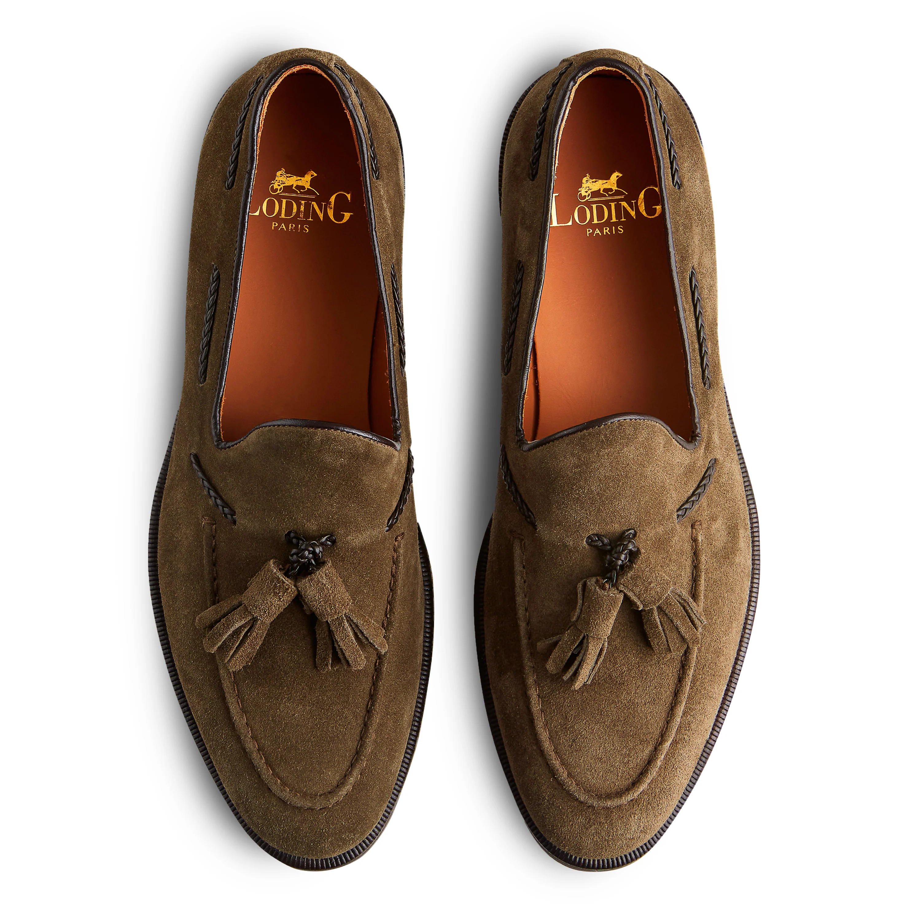 Mocassin à pampille Strano 396 veau velours taupe