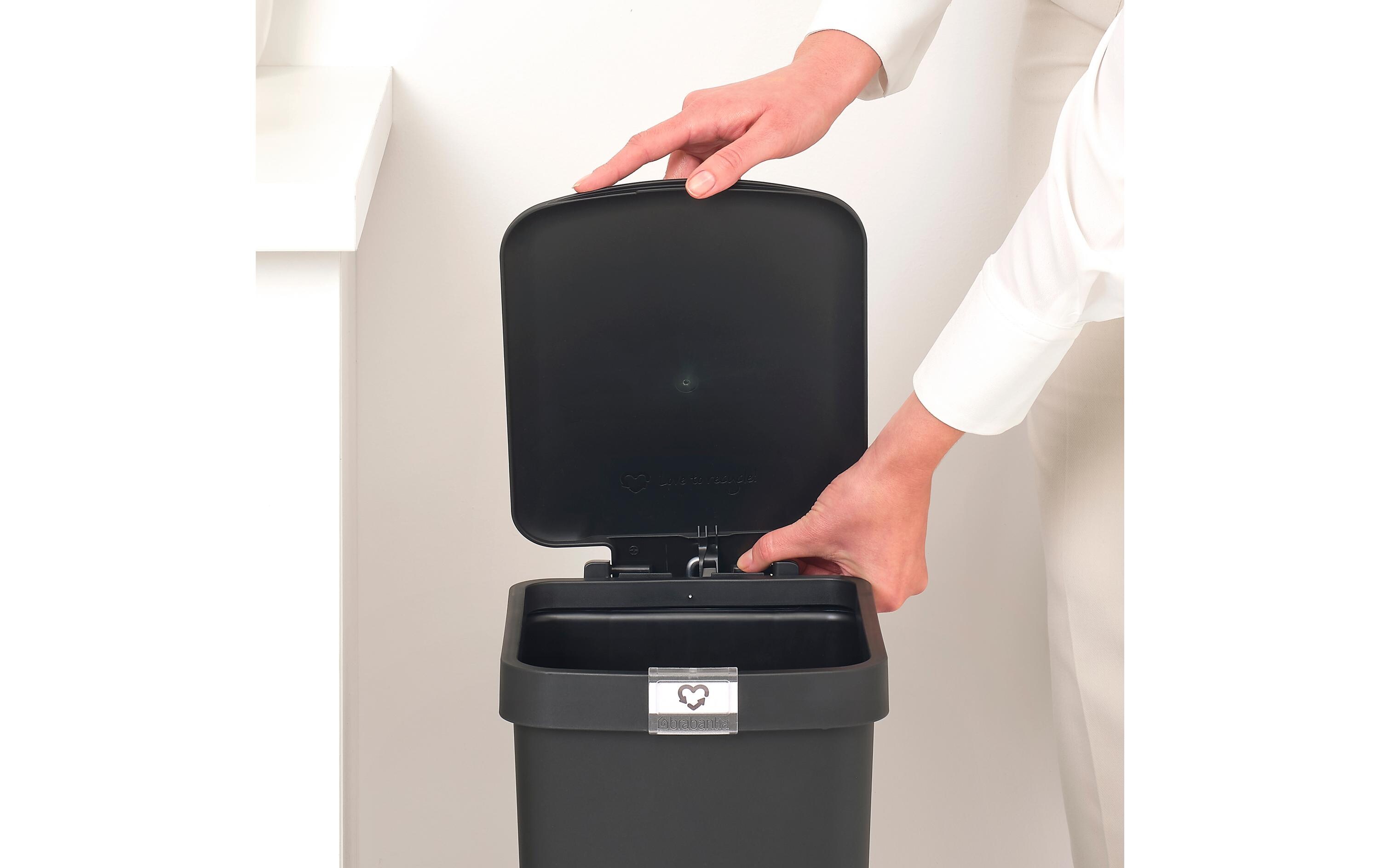 Recyclingbehälter StepUp 16 l, DunkelgrauTreteimer für Recyclingmaterialien