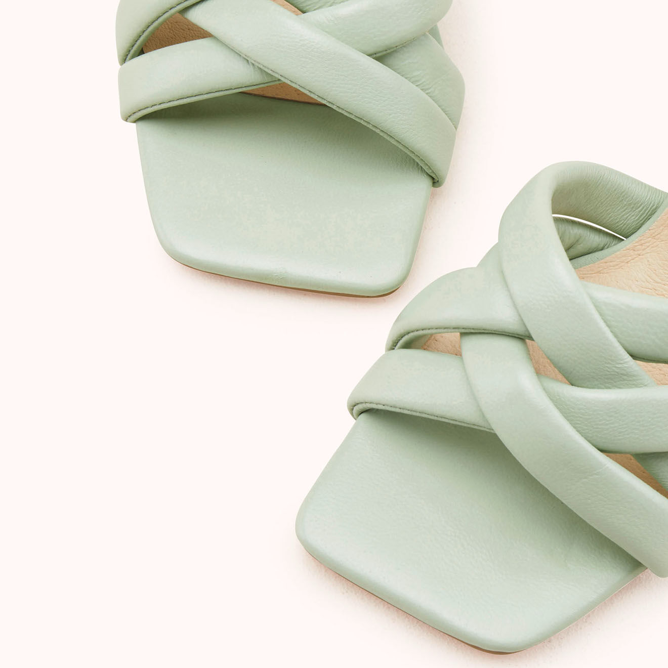 Cosmoparis Sandales en Cuir Handi amande - Talon 8 cm