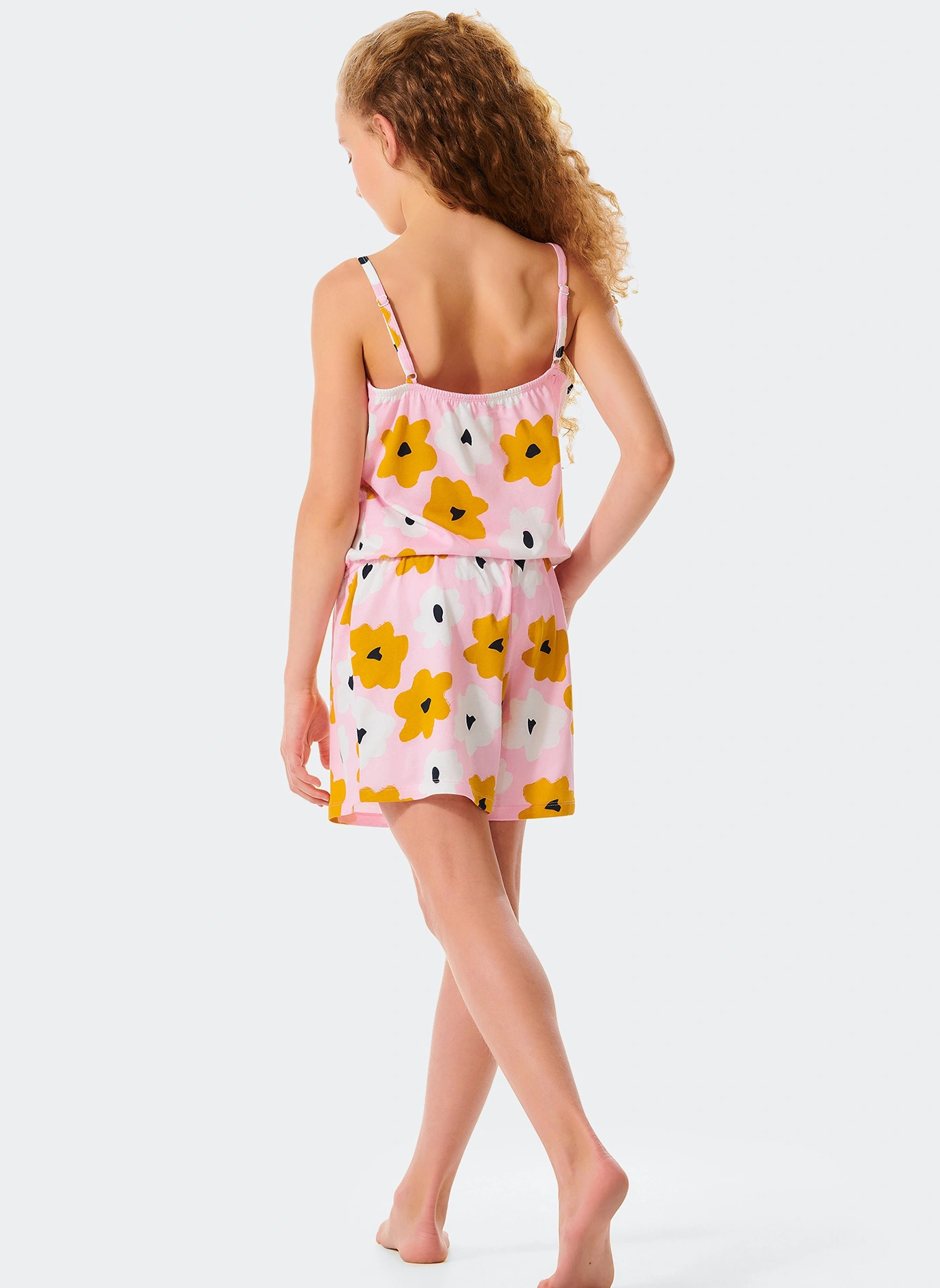 Jumpsuit HAPPY SUMMER kurz in rosa/gelb