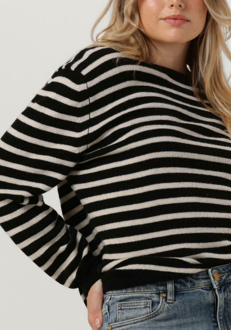 BY-BAR zwarte by-bar trui jet stripe pullover