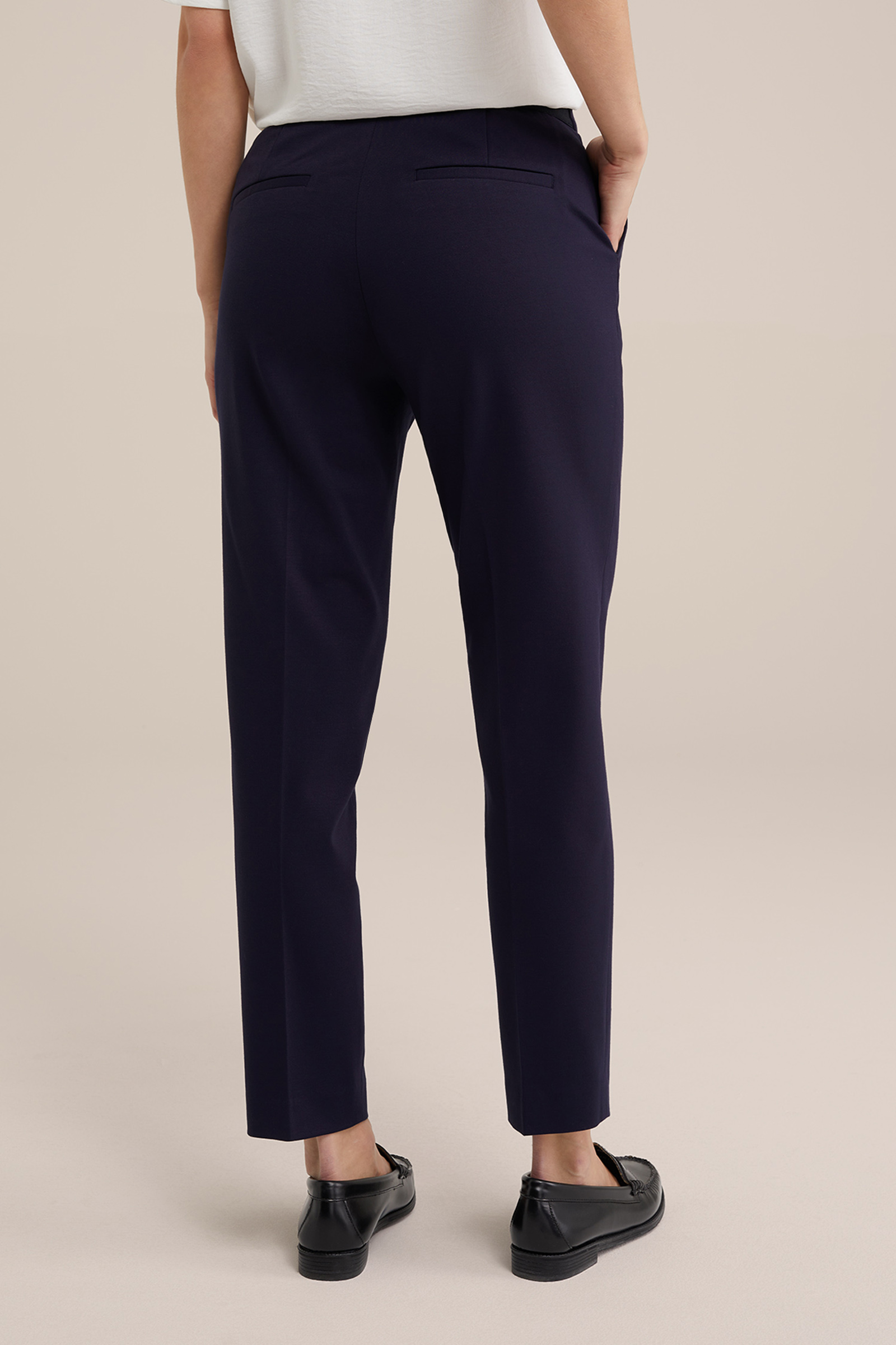 slim fit pantalon met stretch WE Fashion Marineblauw