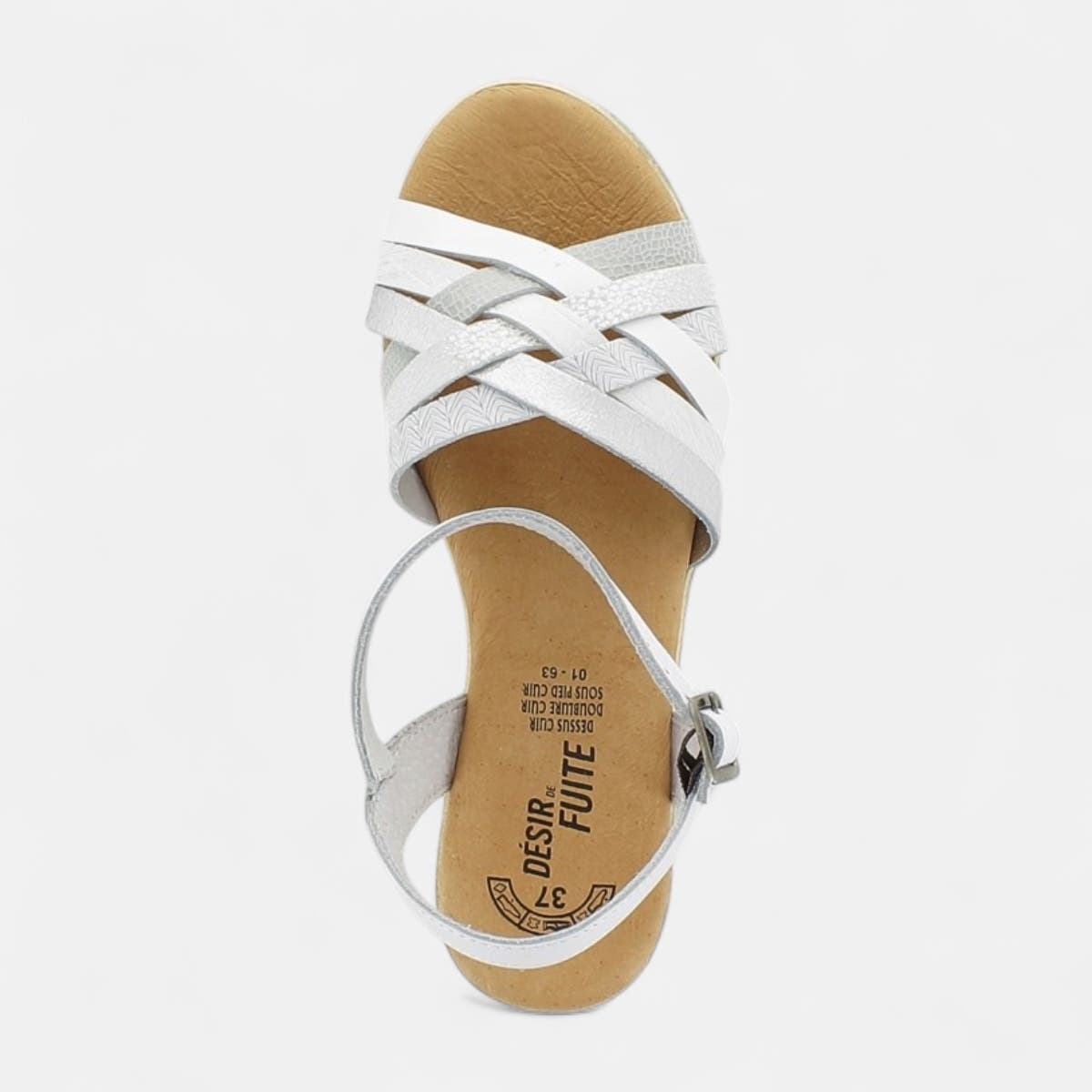Sandales Femme en cuir blanc