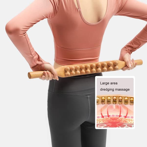 Profesjonell Gua Sha Massasjestav i Bøketre – 58 cm, Perfekt for Helkroppsmassasje