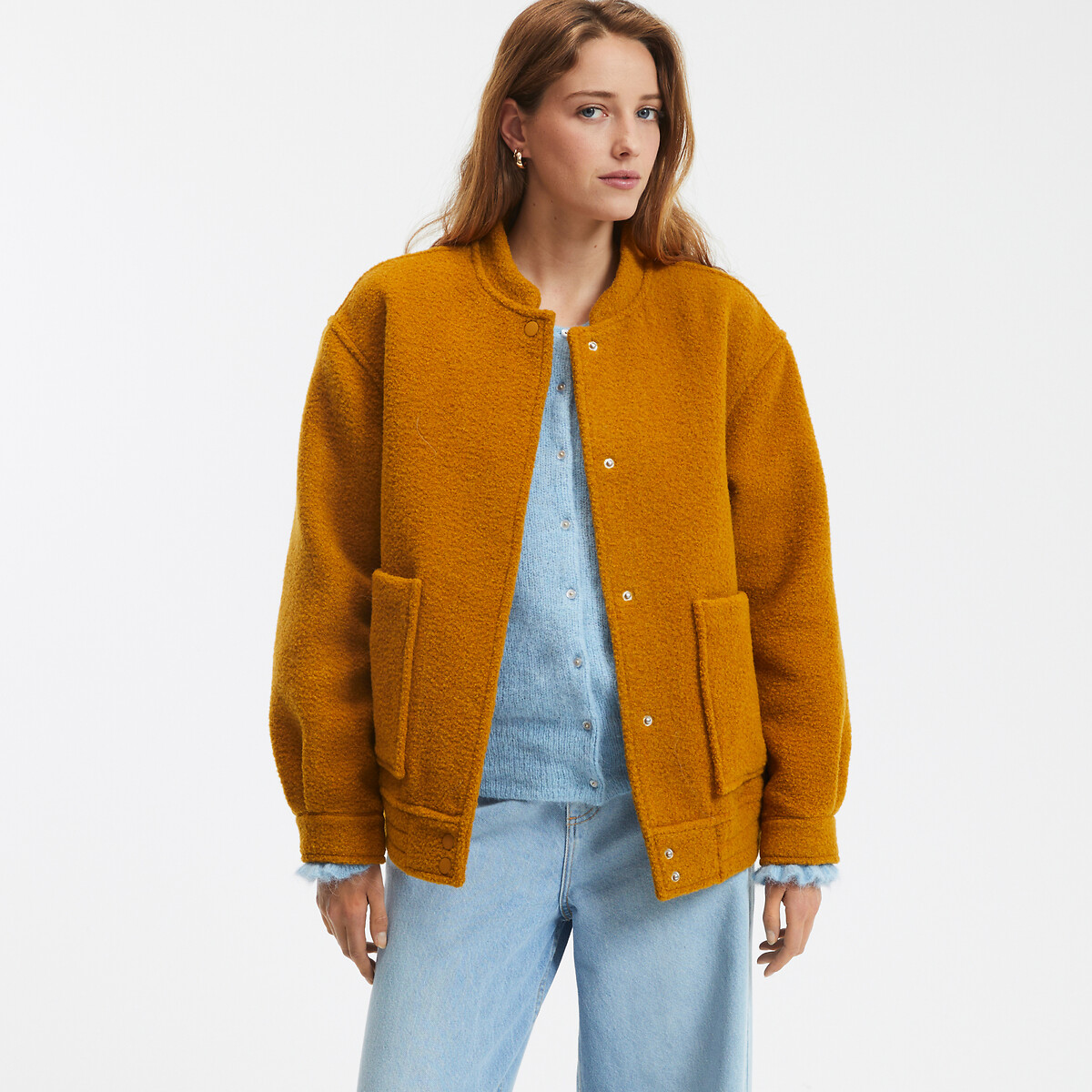 LA REDOUTE COLLECTIONS<br>Jaqueta estilo Teddy, tecido bouclette
