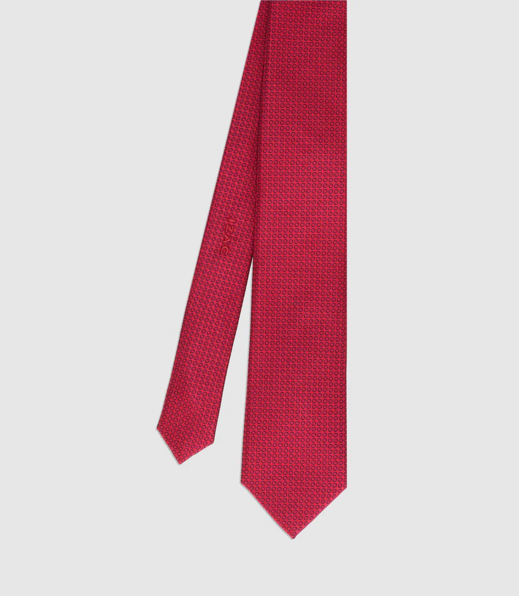 Cravate en soie rouge à motifs ULLY