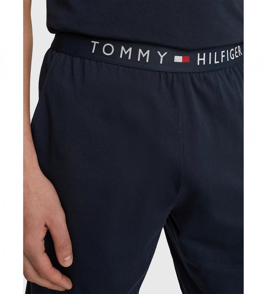 Shorts de malha Tommy Hilfiger com logo azul-marinho