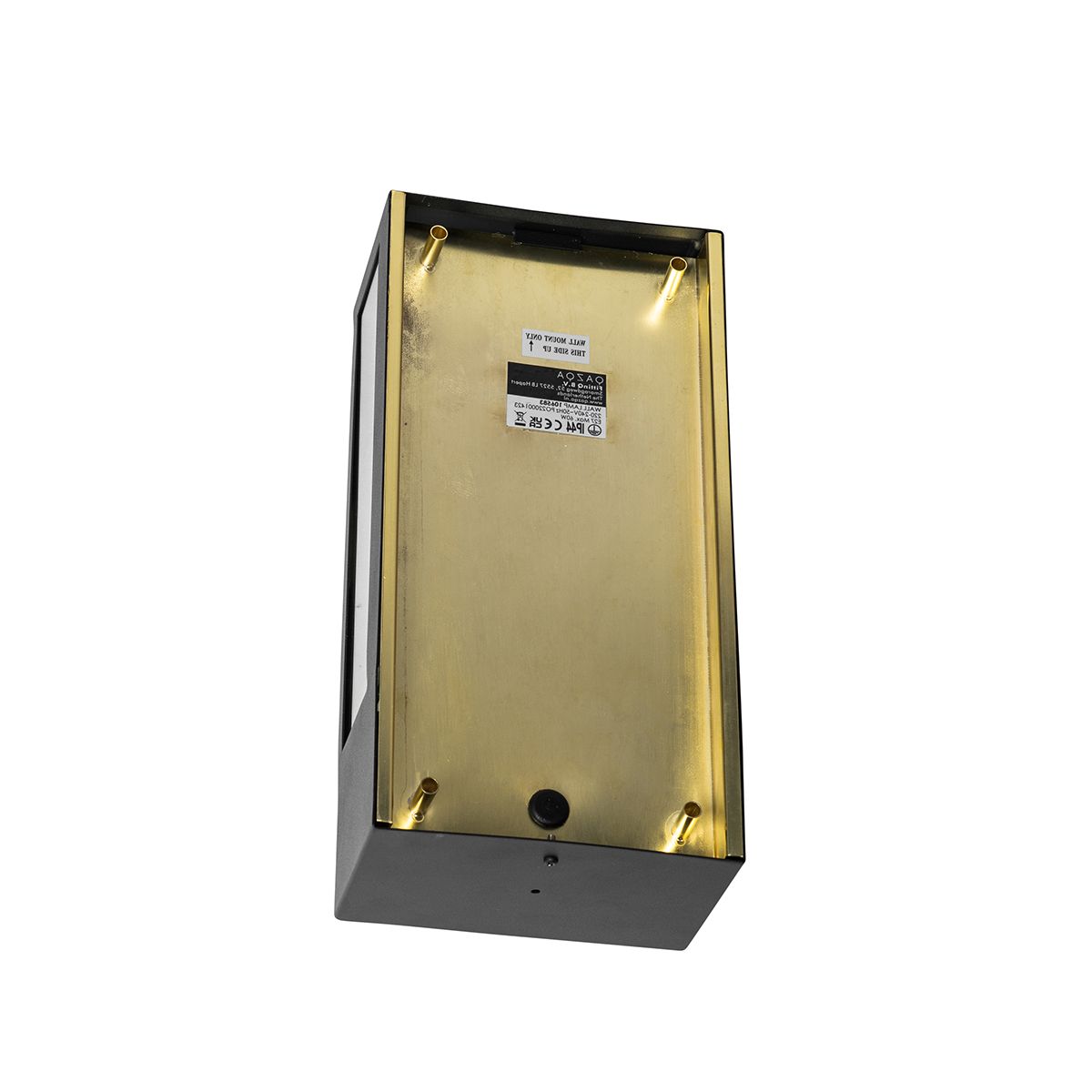 Buiten wandlamp zwart met goud schemersensor - Rotterdam
