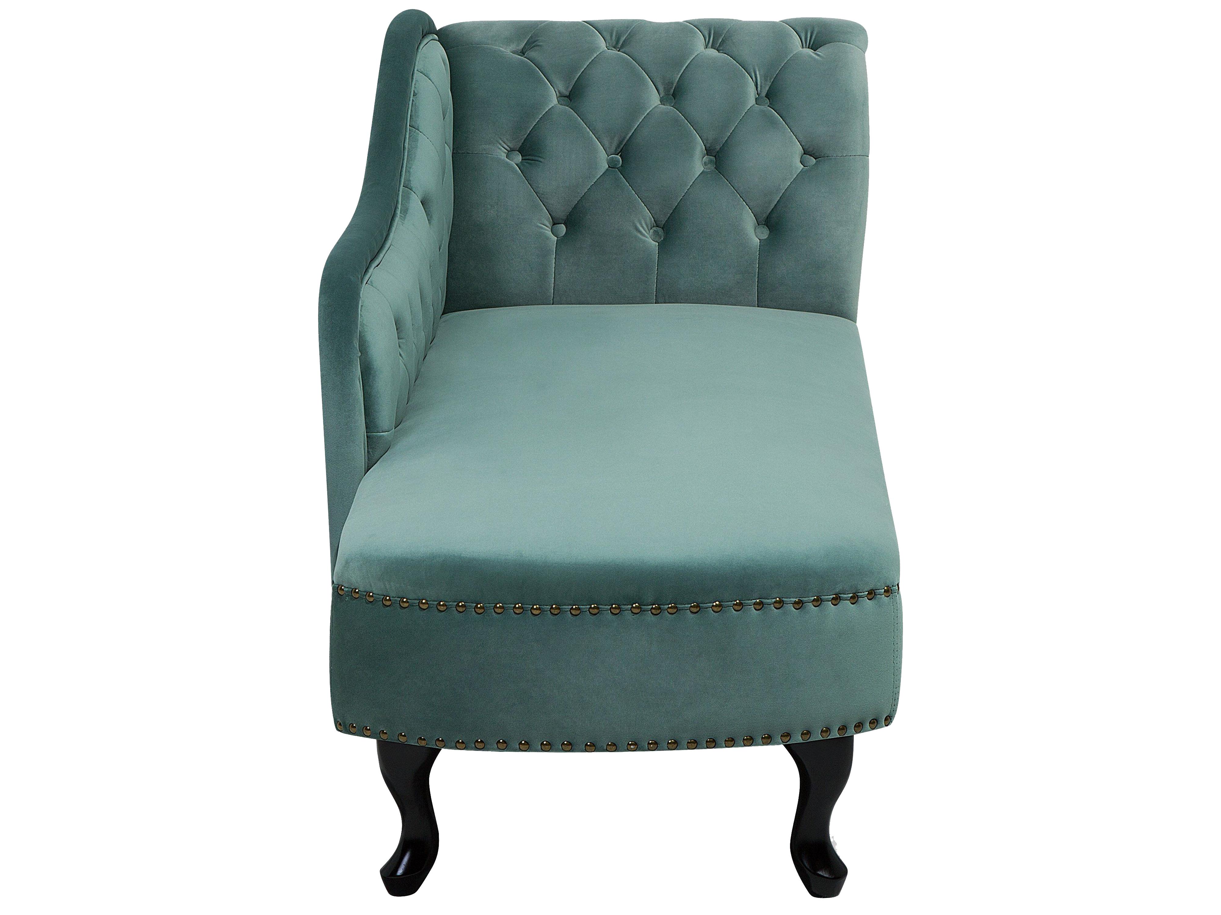 Rechtszijdige chaise longue NIMES Fluweel Mintgroen