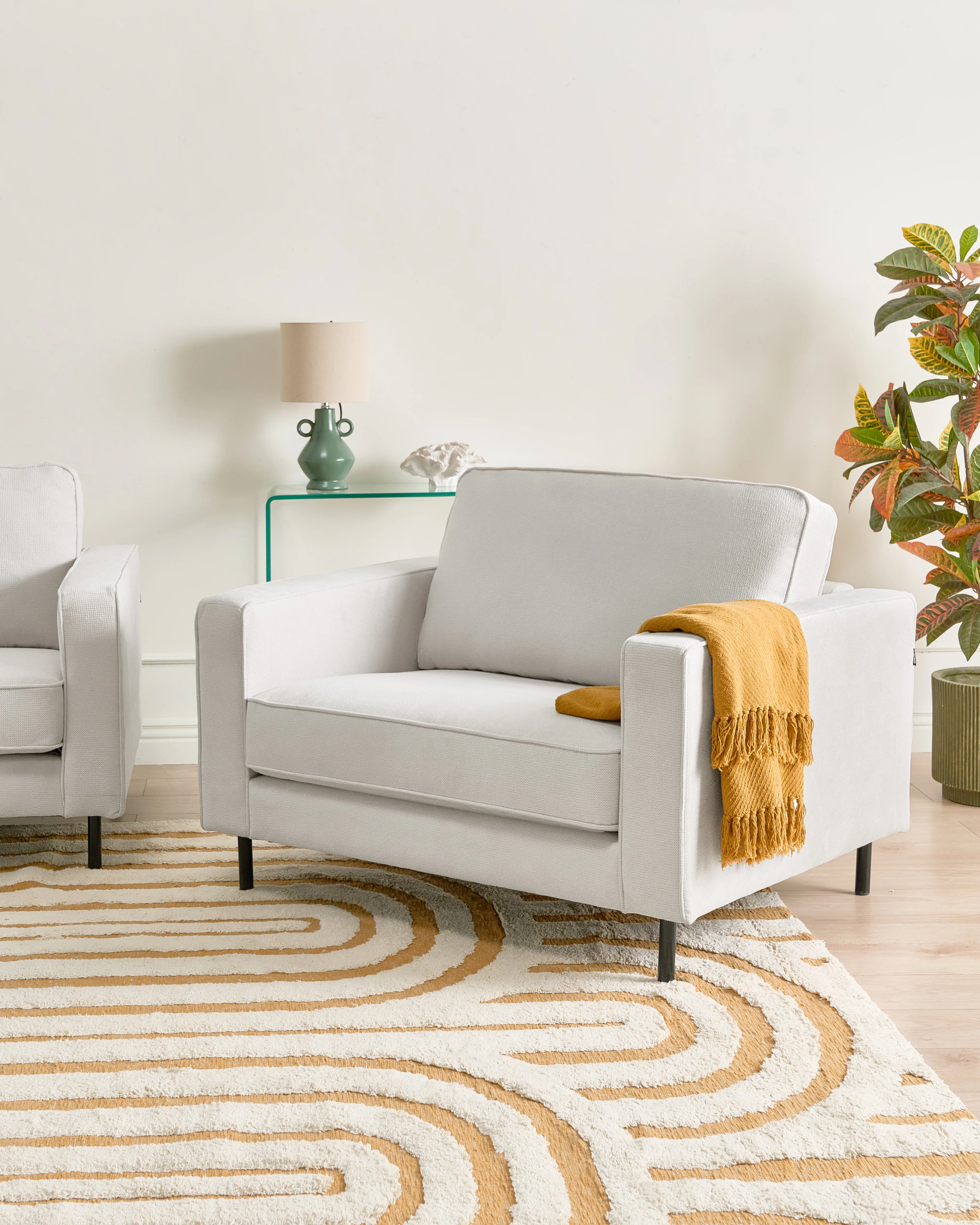 Fauteuil SAVALEN Stof Gebroken wit
