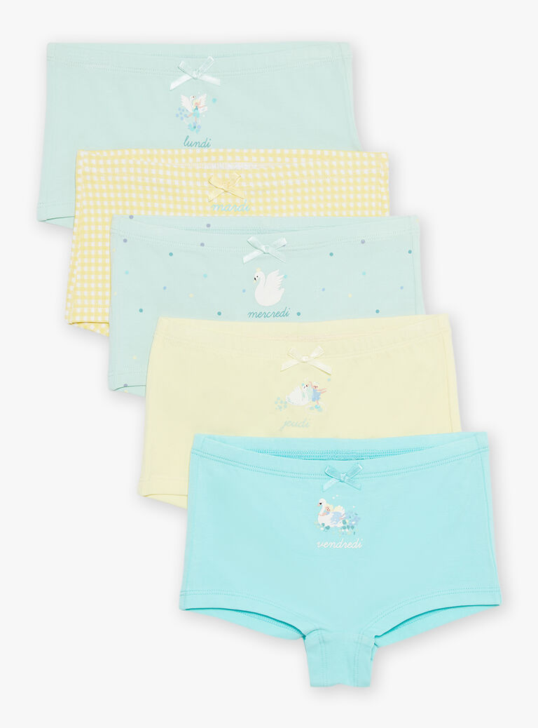 Lot de 5 shortys assortis en coton biologique