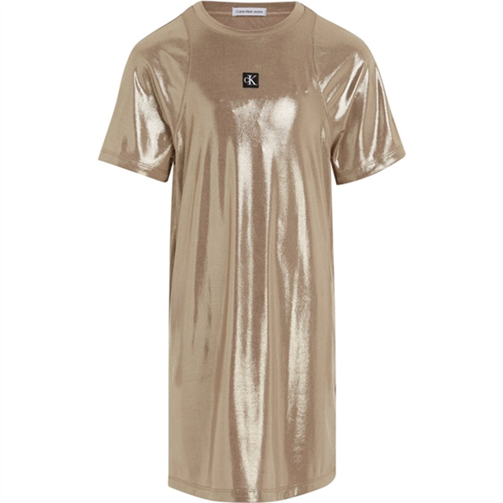 Metallic Coated Kjole Frosted Almond