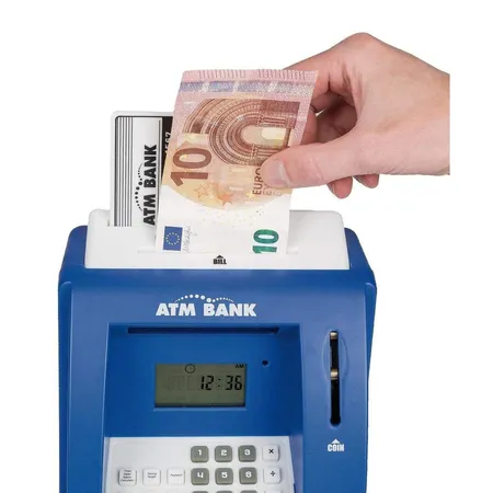 Idena Spardose Geldautomat Digital mit Sound, blau