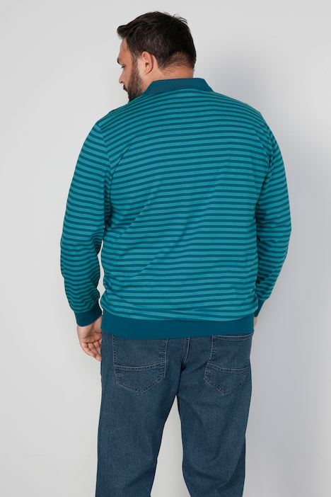 Boston Park Poloshirt, Langarm, Bauchfit, Ringel, bis 80/82