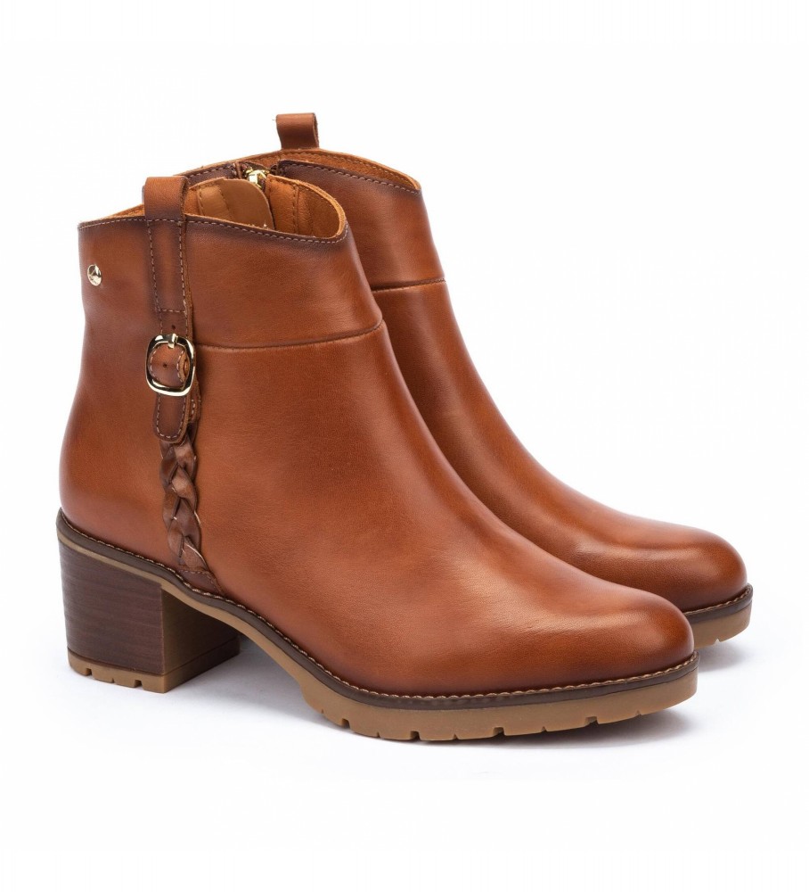 Botas de cano curto Pikolinos Llanes em couro marrom - Altura do salto: 6 cm -