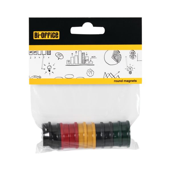 Bi-Office Ímanes Redondos de 25mm Cores sortidas Pack 10 Unidades