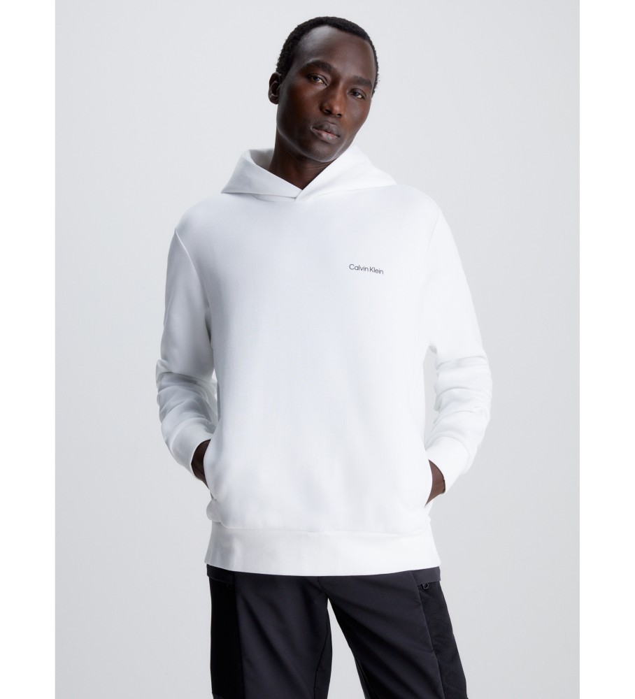 Moletom com capuz Calvin Klein em poliéster reciclado, branco