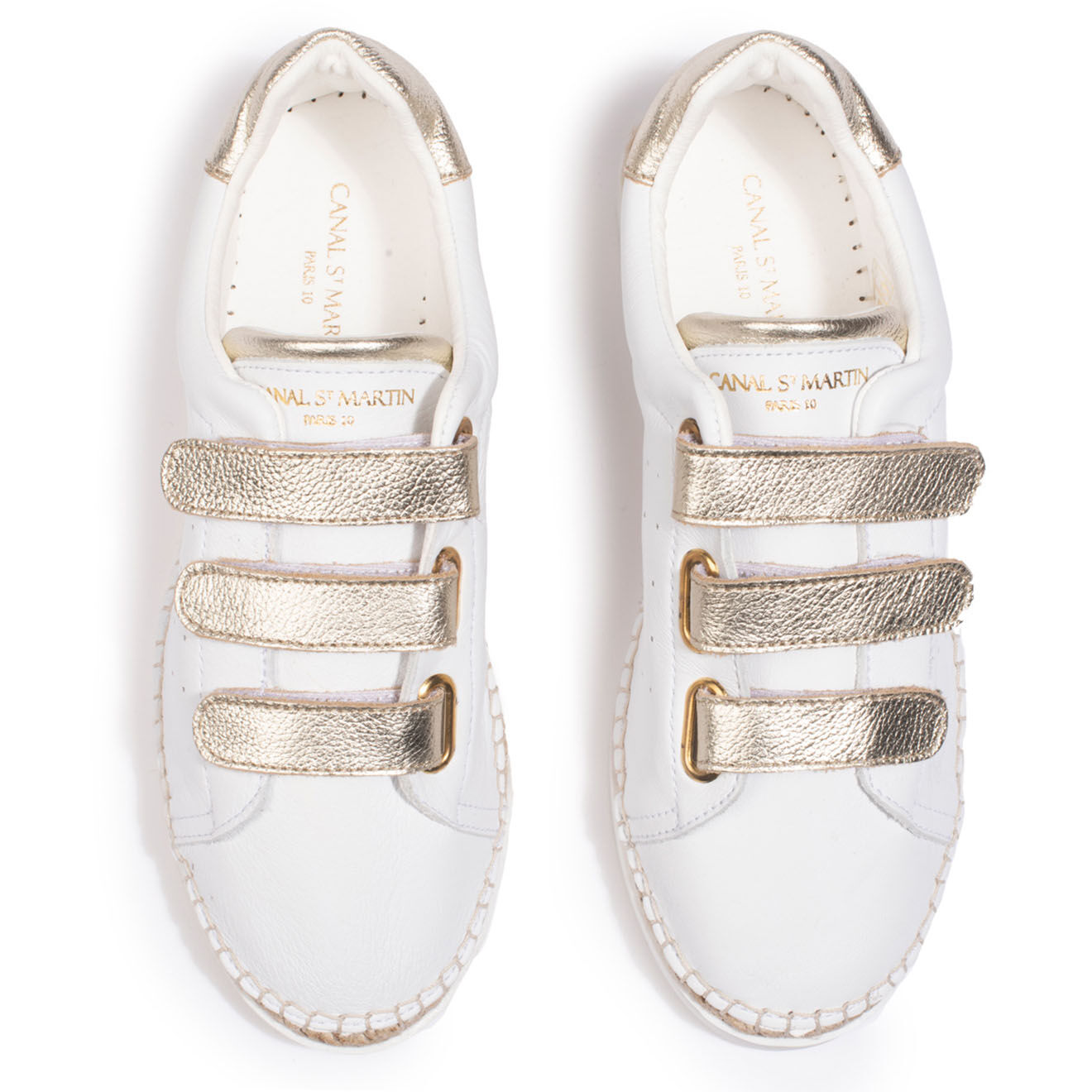 Canal Saint Martin Baskets espadrilles en Cuir Wonder blanc/doré