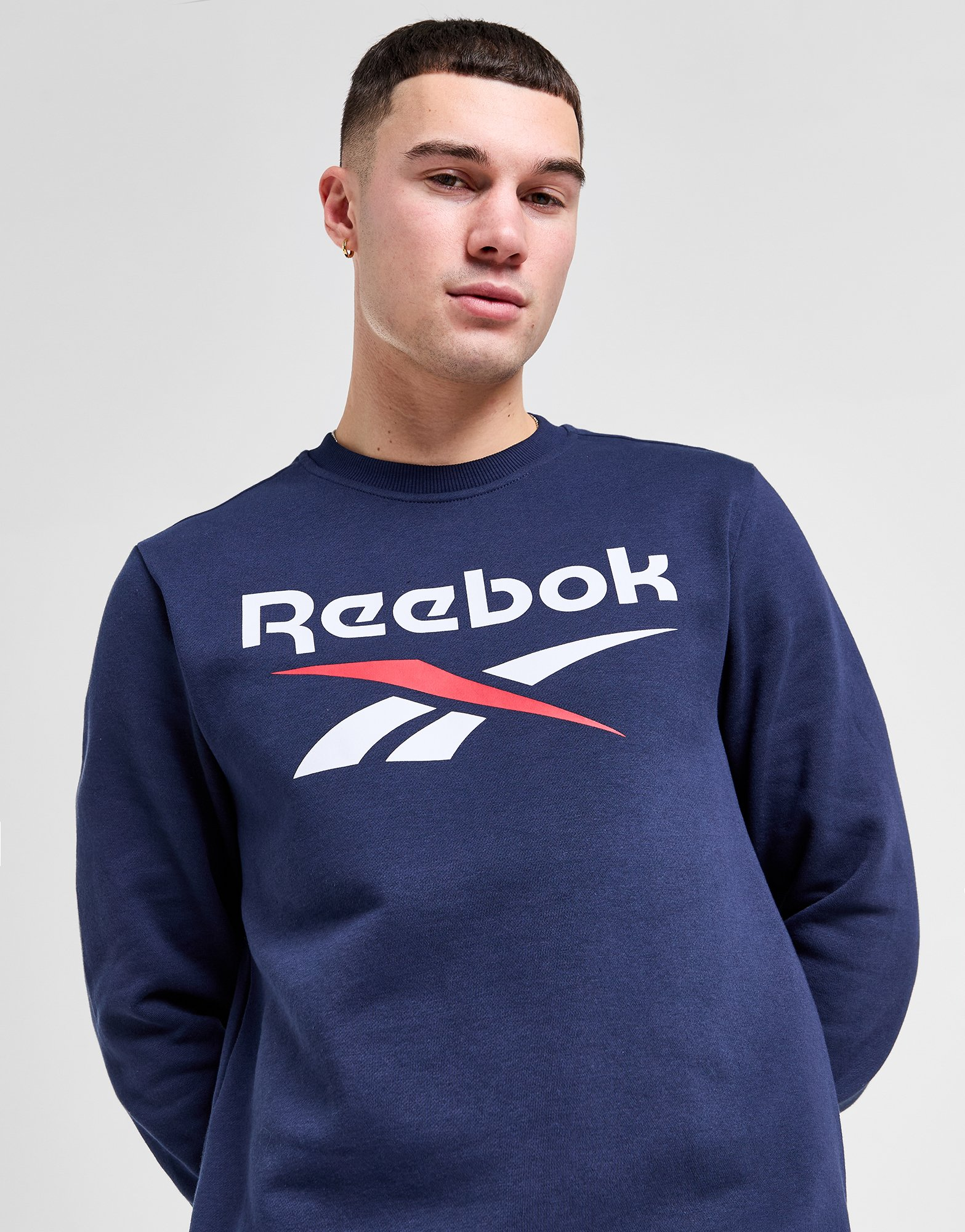Reebok sweat à col rond molletonné reebok identity stacked logo